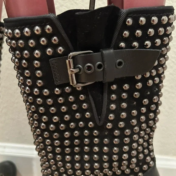 Studded Black Leather Boots - Picture 5 of 13